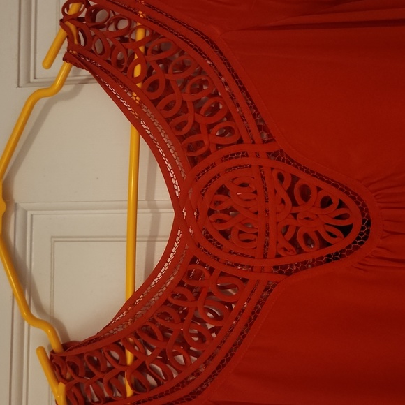 Banana Republic red silk lacy women's dress size medium - Picture 2 of 4